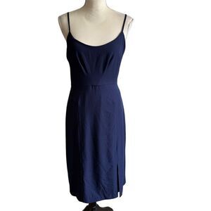 Hutch Women's Navy Blue Midi Dress Size M Camisole Sleeveless Sheath